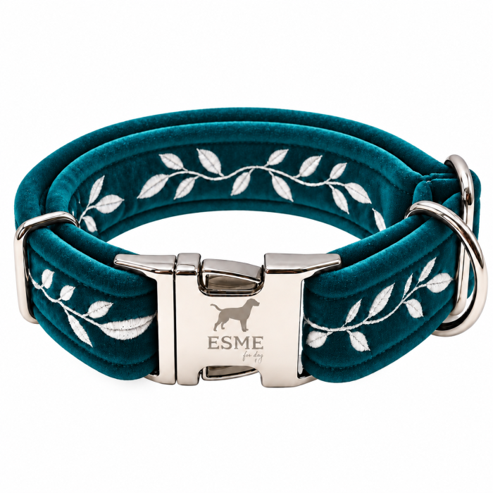 Obroża z haftem Botanica